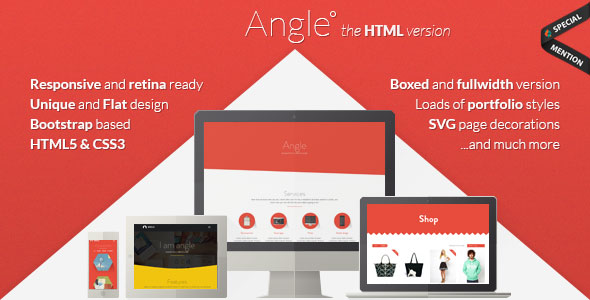 Angle - Flat Responsive Bootstrap HTML Template