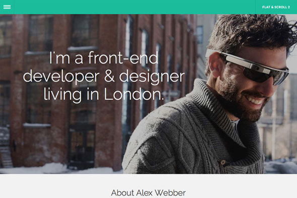 Flat & Scroll 2 - Creativemarket Bootstrap 3 vCard
