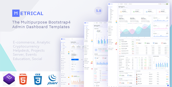 Metrical v1.8 - Multipurpose Bootstrap4 Admin Dashboard Template