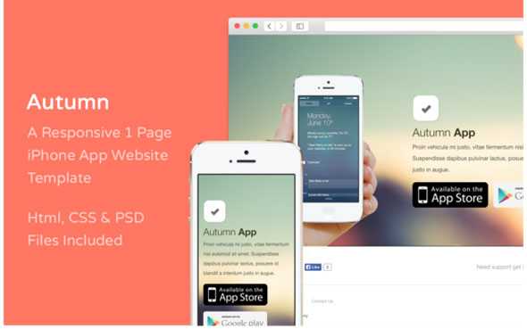The Autumn - iPhone App Website Template