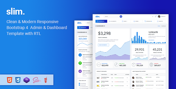 Slim - Modern & Clean Responsive Bootstrap 4 Admin Dashboard Template