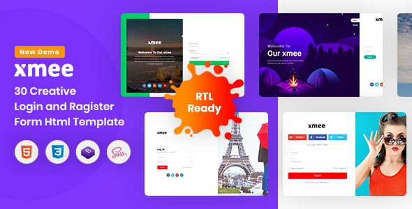 Xmee v1.0 - Login and Register Form Html Templates