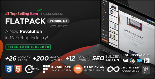 FLATPACK v5.2 – Landing Pages Pack With Page Builder