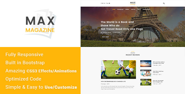 Max Magazine - News & Blog HTML Template