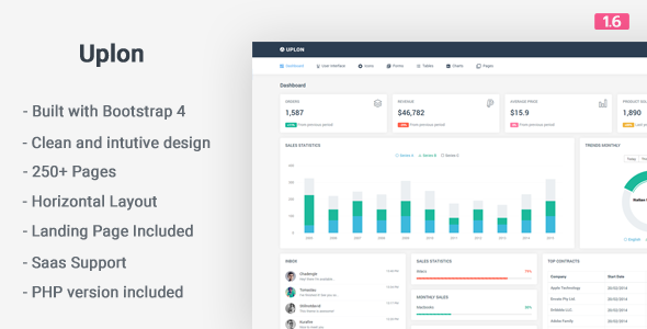 Uplon v1.6 - Responsive Bootstrap 4 Web App Kit