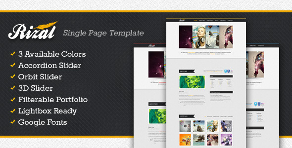 Rizal - Themeforest Single Page Template