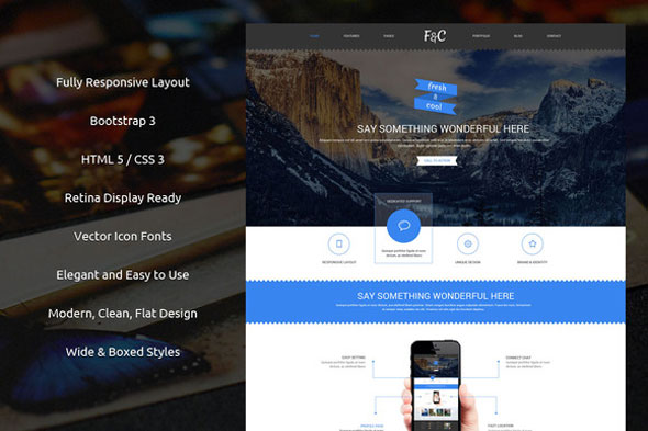 Fresh & Cool  - Creativemarket Bootstrap Theme