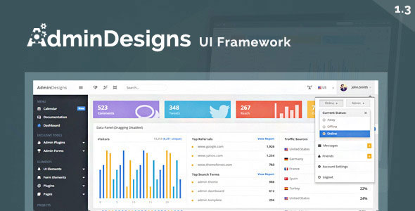 AdminDesigns - Responsive Admin UI Framework