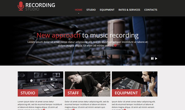 Recording Studio - Templatemonster Responsive Website Template