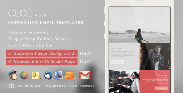 Cloe v2.0.1 - Responsive Email Template + Builder Access