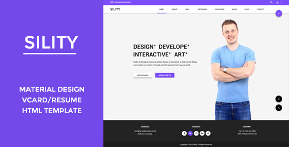 Sility - vCard, CV & Resume HTML Template