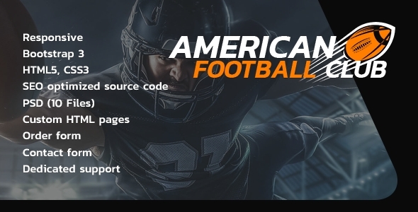 American Football HTML Website Template