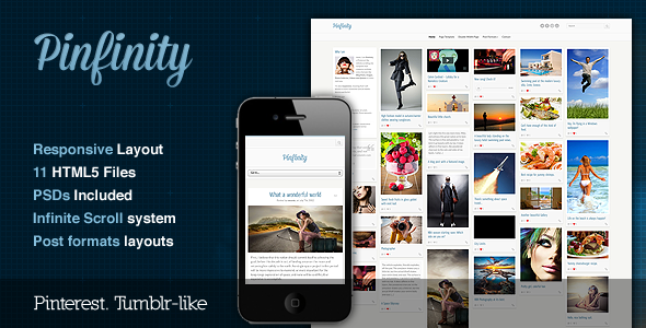 Pinfinity - Responsive Tumblr-Like Site Template