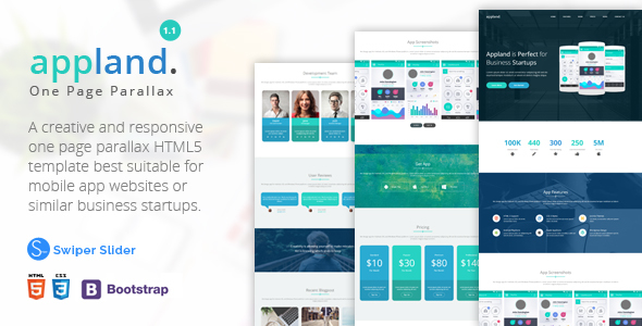 AppLand v1.1 - One Page Parallax