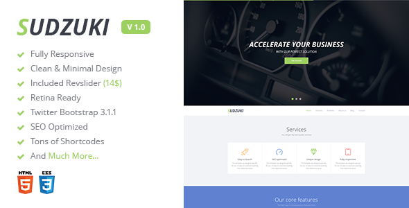 Sudzuki v1.0.1 - Premium One Page Bootstrap Template