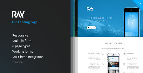 Ray - Themeforest App Landing Page