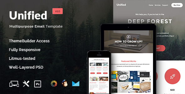 Unified - E-Newsletter Template + Builder Access