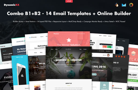 Creativemarket Combo B1+B2 – 14 Templates + Builder
