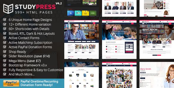 StudyPress v4.2 - Best Education & Courses HTML5 Template