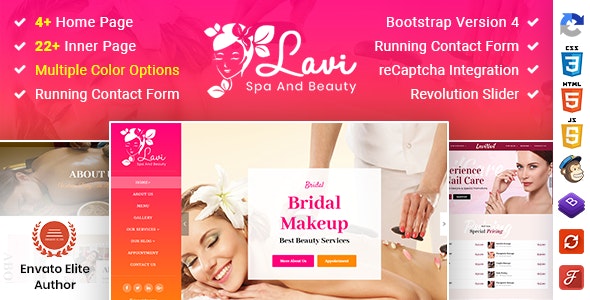 Lavi v1.0 - Beauty Spa Salon Makeup Parlour Bootstrap 4 Template