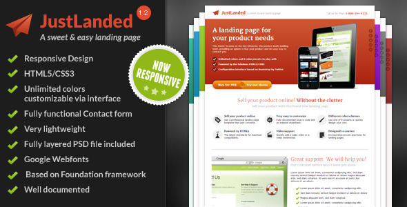 JustLanded v1.2.1 - Landing Page