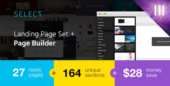 Select - Landing Page Set with Page Builder