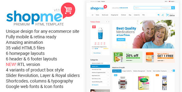 ShopMe - Ecommerce Multipurpose HTML Template
